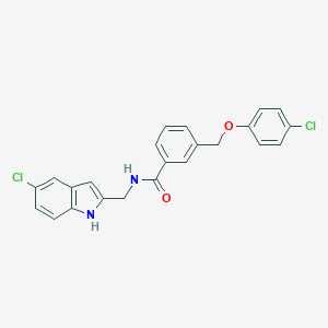 molecular formula C23H18Cl2N2O2 B455316 N-[(5-chloro-1H-indol-2-yl)methyl]-3-[(4-chlorophenoxy)methyl]benzamide 