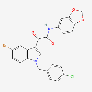 N-(2H-1,3-BENZODIOXOL-5-YL)-2-{5-BROMO-1-[(4-CHLOROPHENYL)METHYL]-1H-INDOL-3-YL}-2-OXOACETAMIDE