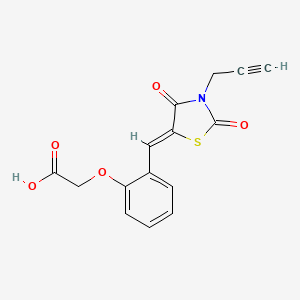 molecular formula C15H11NO5S B4553181 2-(2-{[2,4-DIOXO-3-(2-PROPYNYL)-1,3-THIAZOLAN-5-YLIDEN]METHYL}PHENOXY)ACETIC ACID 