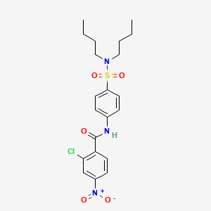 molecular formula C21H26ClN3O5S B4553204 2-chloro-N-[4-(dibutylsulfamoyl)phenyl]-4-nitrobenzamide 