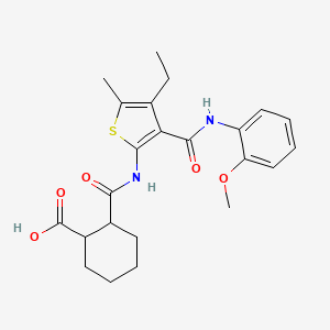 2-({4-Ethyl-3-[(2-methoxyphenyl)carbamoyl]-5-methylthiophen-2-yl}carbamoyl)cyclohexanecarboxylic acid