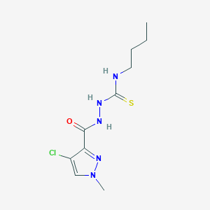 molecular formula C10H16ClN5OS B455321 N-butyl-2-[(4-chloro-1-methyl-1H-pyrazol-3-yl)carbonyl]hydrazinecarbothioamide 