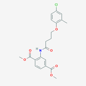 molecular formula C21H22ClNO6 B4553230 dimethyl 2-{[4-(4-chloro-2-methylphenoxy)butanoyl]amino}terephthalate 