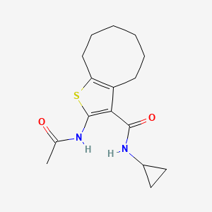 molecular formula C16H22N2O2S B4553242 N-CYCLOPROPYL-2-ACETAMIDO-4H5H6H7H8H9H-CYCLOOCTA[B]THIOPHENE-3-CARBOXAMIDE 