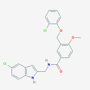 molecular formula C24H20Cl2N2O3 B455326 N-[(5-chloro-1H-indol-2-yl)methyl]-3-[(2-chlorophenoxy)methyl]-4-methoxybenzamide 