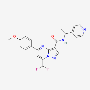 molecular formula C22H19F2N5O2 B4553266 7-(DIFLUOROMETHYL)-5-(4-METHOXYPHENYL)-N~3~-[1-(4-PYRIDYL)ETHYL]PYRAZOLO[1,5-A]PYRIMIDINE-3-CARBOXAMIDE 