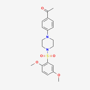 molecular formula C20H24N2O5S B4553278 1-{4-[4-(2,5-dimethoxybenzenesulfonyl)piperazin-1-yl]phenyl}ethan-1-one 