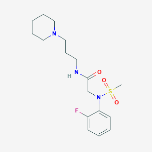 molecular formula C17H26FN3O3S B4553287 N~2~-(2-fluorophenyl)-N~2~-(methylsulfonyl)-N~1~-[3-(1-piperidinyl)propyl]glycinamide 