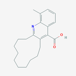 molecular formula C21H27NO2 B455330 4-Methyl-6,7,8,9,10,11,12,13,14,15-decahydrocyclododeca[b]quinoline-16-carboxylic acid 