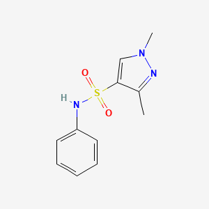 molecular formula C11H13N3O2S B4553300 13-DIMETHYL-N-PHENYL-1H-PYRAZOLE-4-SULFONAMIDE 