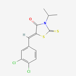 molecular formula C13H11Cl2NOS2 B4553303 (5Z)-5-(3,4-dichlorobenzylidene)-3-isopropyl-2-thioxo-1,3-thiazolidin-4-one 