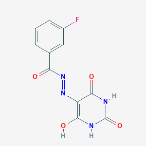 3-fluoro-N-[(6-hydroxy-2,4-dioxo-1H-pyrimidin-5-yl)imino]benzamide