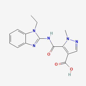 5-{[(1-ETHYL-1H-1,3-BENZIMIDAZOL-2-YL)AMINO]CARBONYL}-1-METHYL-1H-PYRAZOLE-4-CARBOXYLIC ACID