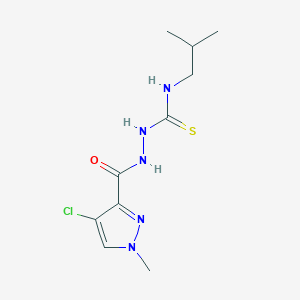 molecular formula C10H16ClN5OS B455336 2-[(4-chloro-1-methyl-1H-pyrazol-3-yl)carbonyl]-N-isobutylhydrazinecarbothioamide 