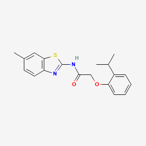 2-(2-isopropylphenoxy)-N-(6-methyl-1,3-benzothiazol-2-yl)acetamide