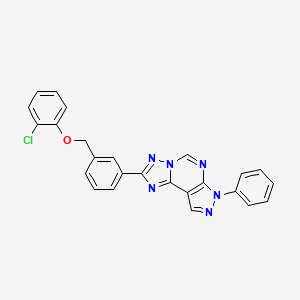 2-{3-[(2-chlorophenoxy)methyl]phenyl}-7-phenyl-7H-pyrazolo[4,3-e][1,2,4]triazolo[1,5-c]pyrimidine