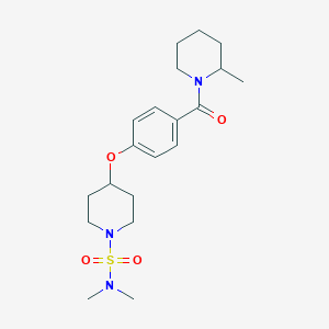 molecular formula C20H31N3O4S B4553428 N,N-dimethyl-4-{4-[(2-methyl-1-piperidinyl)carbonyl]phenoxy}-1-piperidinesulfonamide 