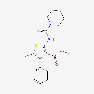 molecular formula C19H22N2O2S2 B4553434 methyl 5-methyl-4-phenyl-2-[(1-piperidinylcarbonothioyl)amino]-3-thiophenecarboxylate 