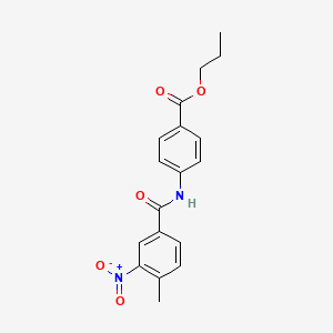 molecular formula C18H18N2O5 B4553441 PROPYL 4-(4-METHYL-3-NITROBENZAMIDO)BENZOATE 