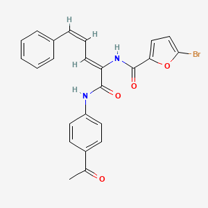 N-[(2Z,4Z)-1-(4-acetylanilino)-1-oxo-5-phenylpenta-2,4-dien-2-yl]-5-bromofuran-2-carboxamide