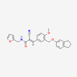 molecular formula C26H24N2O4 B4553457 2-cyano-3-{3-[(2,3-dihydro-1H-inden-5-yloxy)methyl]-4-methoxyphenyl}-N-(2-furylmethyl)acrylamide 