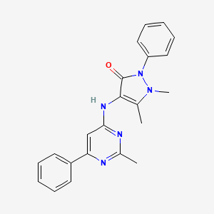 1,5-DIMETHYL-4-[(2-METHYL-6-PHENYLPYRIMIDIN-4-YL)AMINO]-2-PHENYL-2,3-DIHYDRO-1H-PYRAZOL-3-ONE