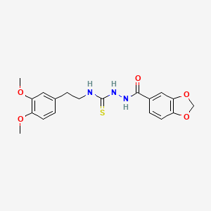 molecular formula C19H21N3O5S B4553472 2-(1,3-benzodioxol-5-ylcarbonyl)-N-[2-(3,4-dimethoxyphenyl)ethyl]hydrazinecarbothioamide 