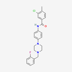 molecular formula C25H25ClFN3O B4553475 3-chloro-N-{4-[4-(2-fluorobenzyl)-1-piperazinyl]phenyl}-4-methylbenzamide 