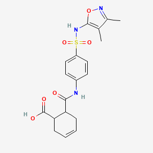 molecular formula C19H21N3O6S B4553489 6-({4-[(3,4-Dimethyl-1,2-oxazol-5-yl)sulfamoyl]phenyl}carbamoyl)cyclohex-3-ene-1-carboxylic acid 