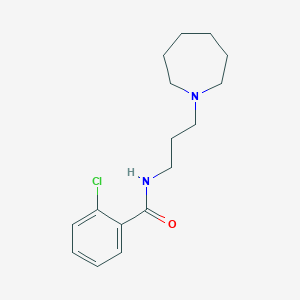 molecular formula C16H23ClN2O B4553503 N-[3-(1-azepanyl)propyl]-2-chlorobenzamide 