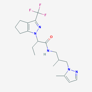 N-[2-methyl-3-(5-methyl-1H-pyrazol-1-yl)propyl]-2-[3-(trifluoromethyl)-5,6-dihydrocyclopenta[c]pyrazol-1(4H)-yl]butanamide