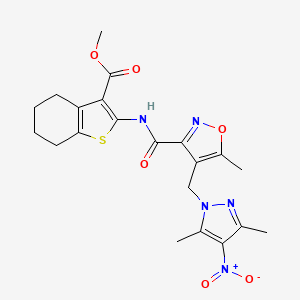 methyl 2-[({4-[(3,5-dimethyl-4-nitro-1H-pyrazol-1-yl)methyl]-5-methyl-3-isoxazolyl}carbonyl)amino]-4,5,6,7-tetrahydro-1-benzothiophene-3-carboxylate