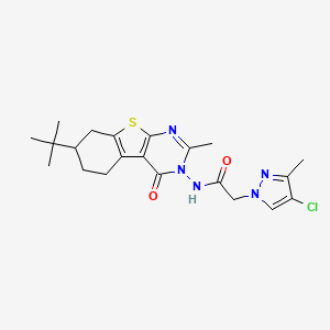 N-[7-(TERT-BUTYL)-2-METHYL-4-OXO-5,6,7,8-TETRAHYDRO[1]BENZOTHIENO[2,3-D]PYRIMIDIN-3(4H)-YL]-2-(4-CHLORO-3-METHYL-1H-PYRAZOL-1-YL)ACETAMIDE