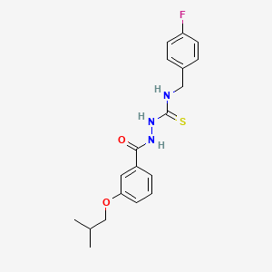 molecular formula C19H22FN3O2S B4553583 N-(4-fluorobenzyl)-2-(3-isobutoxybenzoyl)hydrazinecarbothioamide 