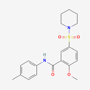 molecular formula C20H24N2O4S B4553585 2-methoxy-N-(4-methylphenyl)-5-(1-piperidinylsulfonyl)benzamide 