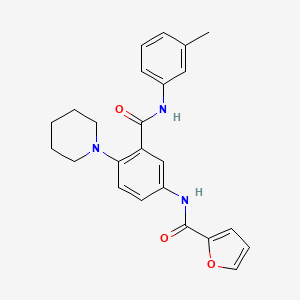 molecular formula C24H25N3O3 B4553641 N-[3-{[(3-methylphenyl)amino]carbonyl}-4-(1-piperidinyl)phenyl]-2-furamide 