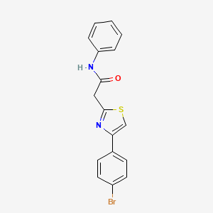 molecular formula C17H13BrN2OS B4553652 2-[4-(4-bromophenyl)-1,3-thiazol-2-yl]-N-phenylacetamide 