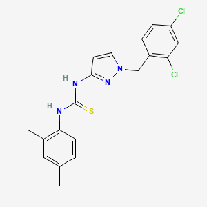 molecular formula C19H18Cl2N4S B4553653 N-[1-(2,4-dichlorobenzyl)-1H-pyrazol-3-yl]-N'-(2,4-dimethylphenyl)thiourea 