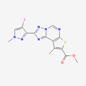 methyl 2-(4-iodo-1-methyl-1H-pyrazol-3-yl)-9-methylthieno[3,2-e][1,2,4]triazolo[1,5-c]pyrimidine-8-carboxylate