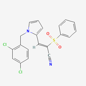 molecular formula C20H14Cl2N2O2S B4553672 3-[1-(2,4-dichlorobenzyl)-1H-pyrrol-2-yl]-2-(phenylsulfonyl)acrylonitrile 