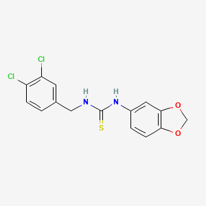 molecular formula C15H12Cl2N2O2S B4553679 N-1,3-benzodioxol-5-yl-N'-(3,4-dichlorobenzyl)thiourea 