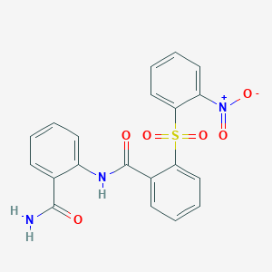 molecular formula C20H15N3O6S B4553683 N-[2-(aminocarbonyl)phenyl]-2-[(2-nitrophenyl)sulfonyl]benzamide 