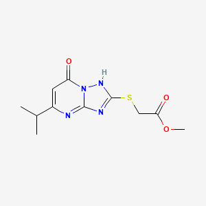 methyl [(5-isopropyl-7-oxo-4,7-dihydro[1,2,4]triazolo[1,5-a]pyrimidin-2-yl)thio]acetate