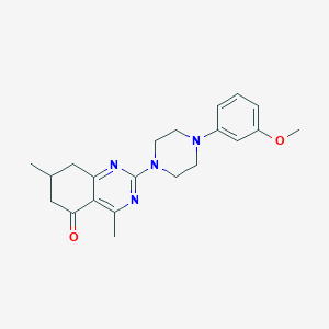 molecular formula C21H26N4O2 B4553713 2-[4-(3-methoxyphenyl)piperazin-1-yl]-4,7-dimethyl-7,8-dihydroquinazolin-5(6H)-one 