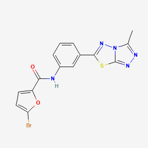 molecular formula C15H10BrN5O2S B4553739 5-bromo-N-[3-(3-methyl[1,2,4]triazolo[3,4-b][1,3,4]thiadiazol-6-yl)phenyl]furan-2-carboxamide 