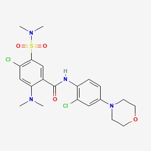 molecular formula C21H26Cl2N4O4S B4553750 4-chloro-N-[2-chloro-4-(morpholin-4-yl)phenyl]-2-(dimethylamino)-5-(dimethylsulfamoyl)benzamide 