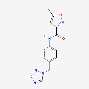 molecular formula C14H13N5O2 B4553760 5-methyl-N-[4-(1H-1,2,4-triazol-1-ylmethyl)phenyl]-1,2-oxazole-3-carboxamide CAS No. 895920-86-2