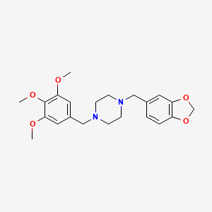 molecular formula C22H28N2O5 B4553764 1-(1,3-benzodioxol-5-ylmethyl)-4-(3,4,5-trimethoxybenzyl)piperazine 