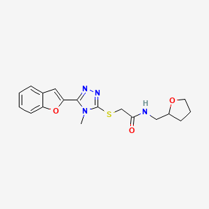 2-{[5-(1-BENZOFURAN-2-YL)-4-METHYL-4H-1,2,4-TRIAZOL-3-YL]SULFANYL}-N-[(OXOLAN-2-YL)METHYL]ACETAMIDE