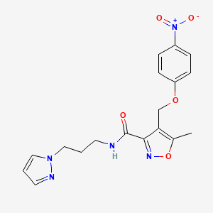 molecular formula C18H19N5O5 B4553796 5-methyl-4-[(4-nitrophenoxy)methyl]-N-[3-(1H-pyrazol-1-yl)propyl]-3-isoxazolecarboxamide 